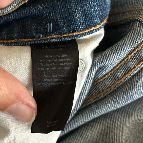 Rag & Bone Straight Leg High Rise Jeans in Rovers Medium Wash Stretch size 25 - Picture 14 of 15